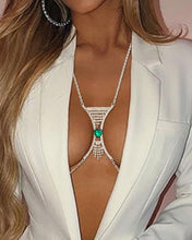 Load image into Gallery viewer, Bead Savages “Emerald heart” TASSEL BODY CHAIN
