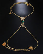 Load image into Gallery viewer, Bead Savages “Emerald heart” TASSEL BODY CHAIN
