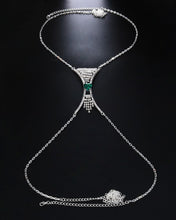 Load image into Gallery viewer, Bead Savages “Emerald heart” TASSEL BODY CHAIN
